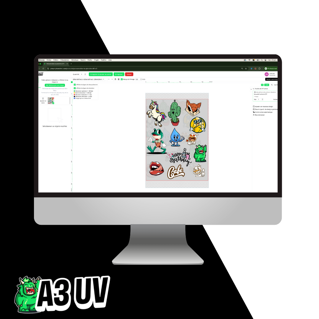 Personnalise ta planche DTF UV A3 !